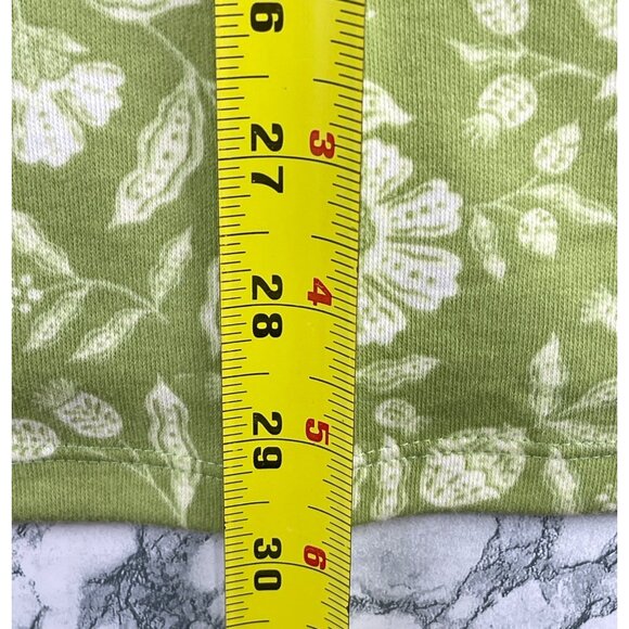 Style & Co. Womens Plus Size 4X Essential Elbow Sleeve Tee Green Floral Cotton - Picture 4 of 9